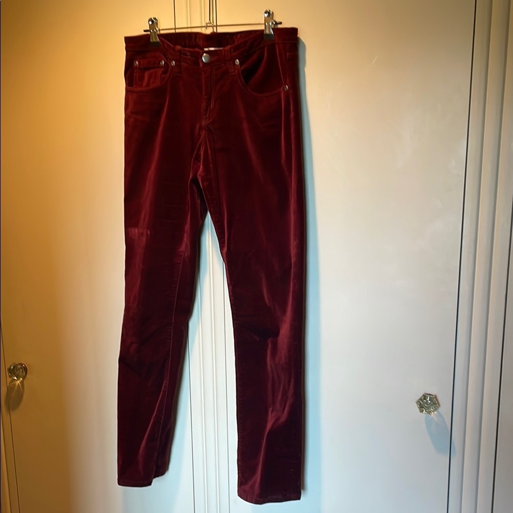 Sundance Deep Red Velvet Jeans